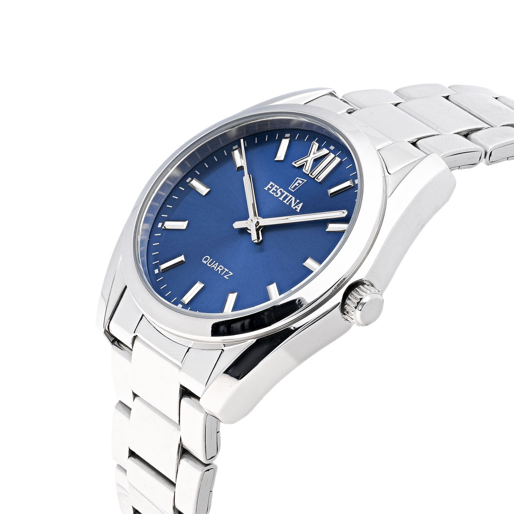 Festina F20622/5 Orologio Donna | Quadrante Blu Acciaio Con Bracciale Argento | Quarzo 5 Bar