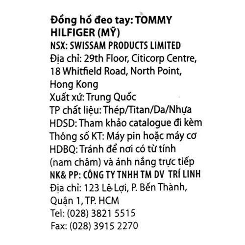 Đồng hồ Tommy Hilfiger 45 mm Nam 1791796 Màu Xám