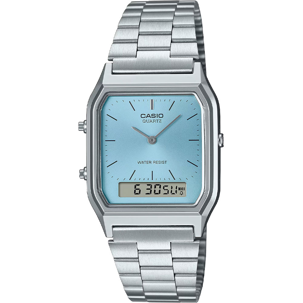 Đồng hồ Casio Vintage 29.8 mm Unisex AQ-230A-2A1MQYDF Màu Bạc