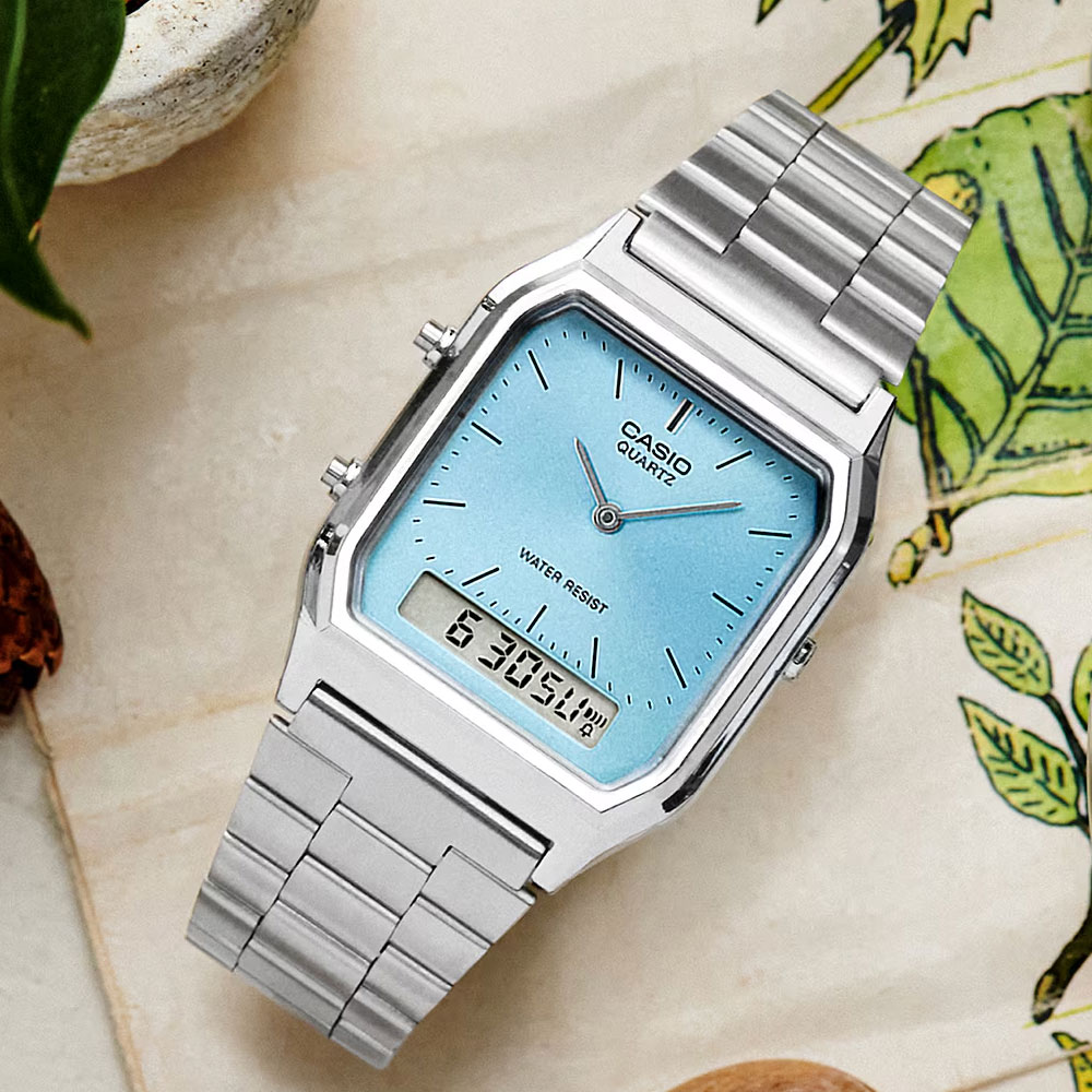 Đồng hồ Casio Vintage 29.8 mm Unisex AQ-230A-2A1MQYDF Màu Bạc