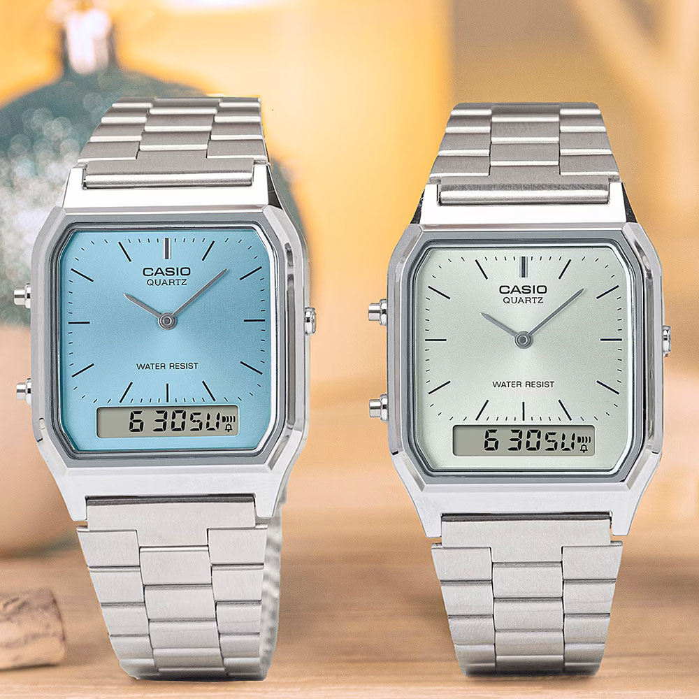 Đồng hồ Casio Vintage 29.8 mm Unisex AQ-230A-2A1MQYDF Màu Bạc