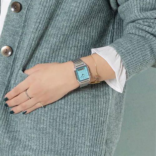 Đồng hồ Casio 29.8 mm Unisex AQ-230A-2A2MQYDF Màu Bạc