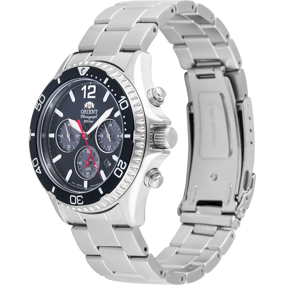 Đồng hồ Orient Mako Solar 42.8 mm Nam RA-TX0202B10B Màu Bạc