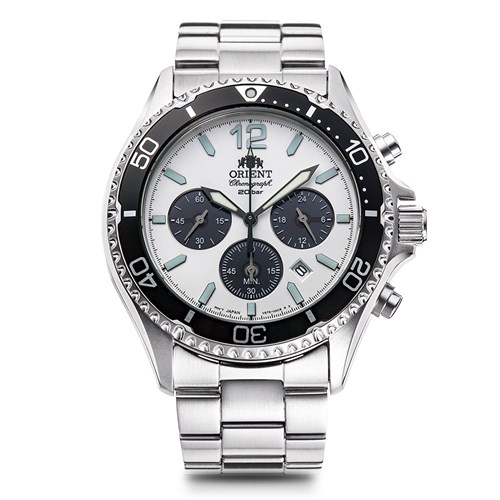 Đồng hồ Orient Mako Solar 42.8 mm Nam RA-TX0203S10B Màu Bạc