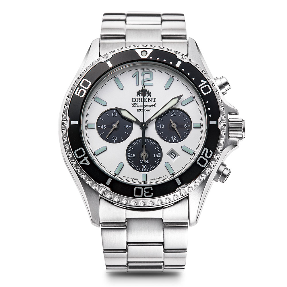 Đồng hồ Orient Mako Solar 42.8 mm Nam RA-TX0203S10B Màu Bạc