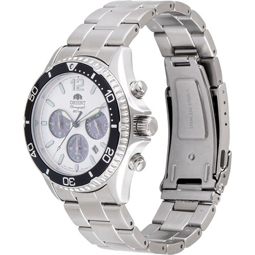 Đồng hồ Orient Mako Solar 42.8 mm Nam RA-TX0203S10B Màu Bạc