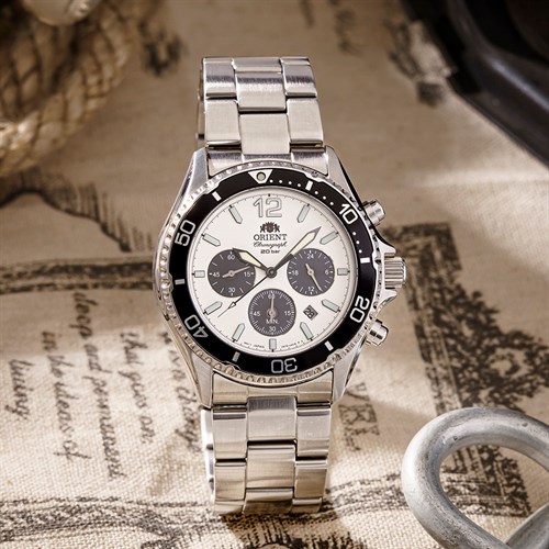 Đồng hồ Orient Mako Solar 42.8 mm Nam RA-TX0203S10B Màu Bạc