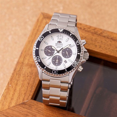 Đồng hồ Orient Mako Solar 42.8 mm Nam RA-TX0203S10B Màu Bạc