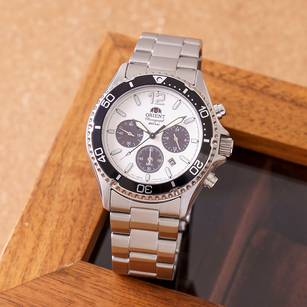 Đồng hồ Orient Mako Solar 42.8 mm Nam RA-TX0203S10B Màu Bạc