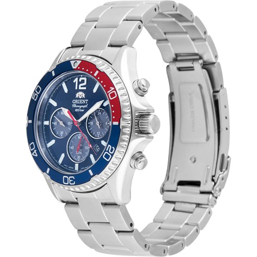 Đồng hồ Orient Mako Solar 42.8 mm Nam RA-TX0201L10B Màu Bạc