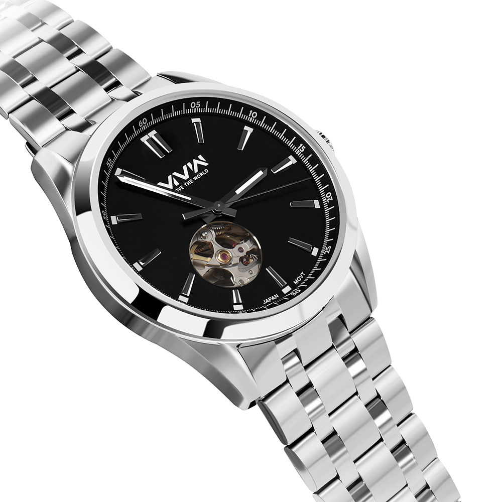 Đồng hồ MVW Star 41 mm Nam MSA102-02 Màu Bạc