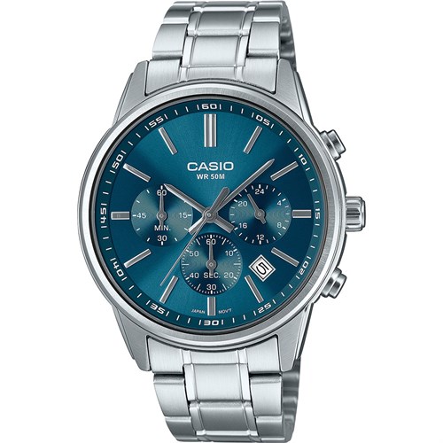 Đồng hồ Casio 41 mm Nam MTP-E515D-2A1VDF Màu Bạc