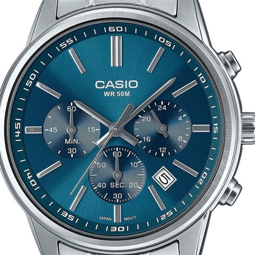 Đồng hồ Casio 41 mm Nam MTP-E515D-2A1VDF Màu Bạc