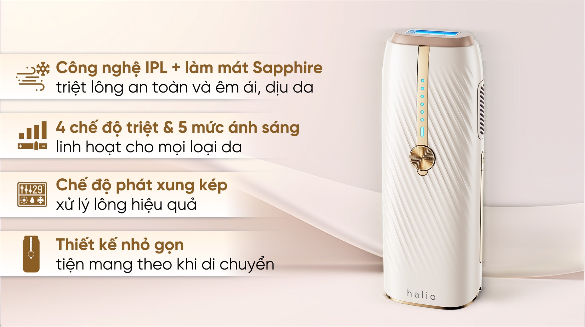 Máy triệt lông lạnh Sapphire Halio Infinity Glow Advanced IPL