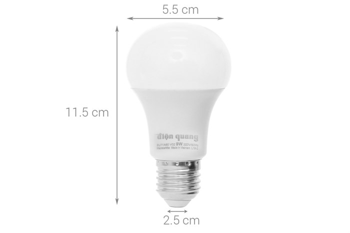 Bóng Led Điện Quang ánh sáng vàng LEDBU11A60 09727 V02 Màu Trắng