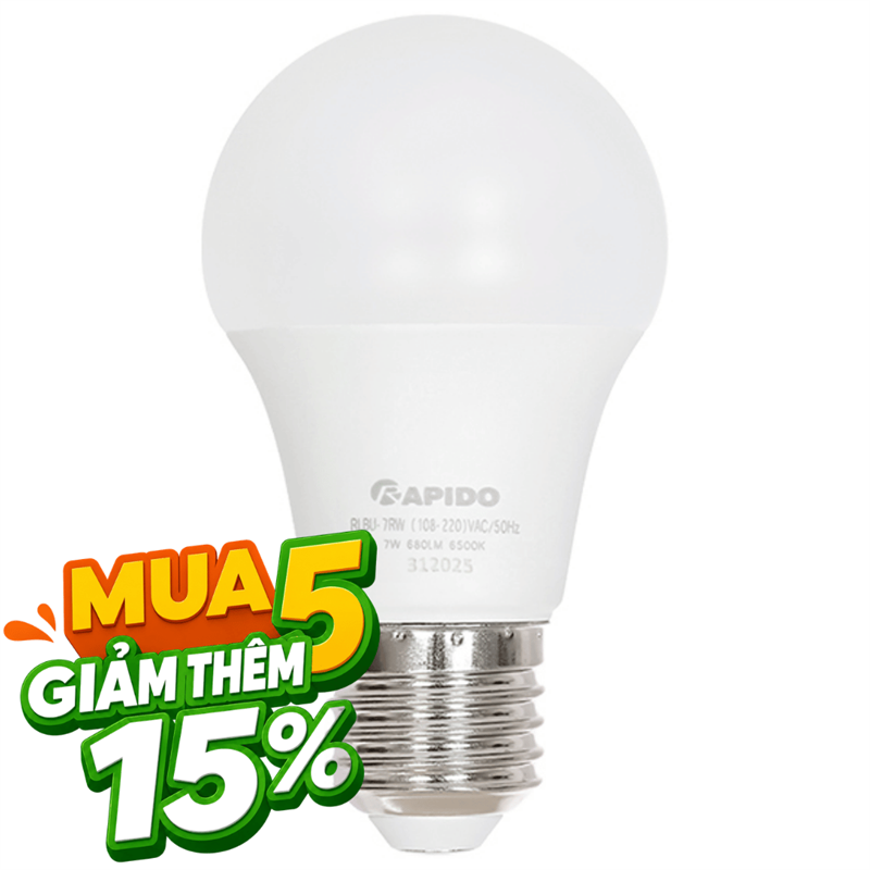 Bóng đèn Led Bulb tròn 7W Rapido RLBU-7W