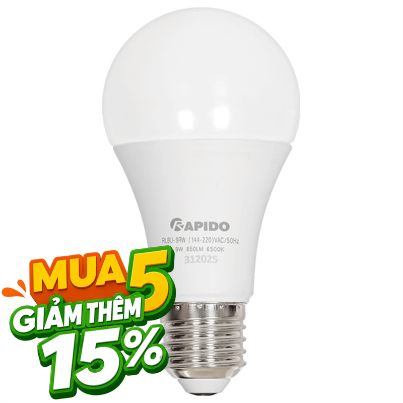 Bóng đèn Led Bulb tròn 9W Rapido RLBU-9W