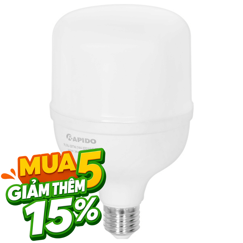 Bóng đèn Led Bulb trụ 30W Rapido RLBU-30W