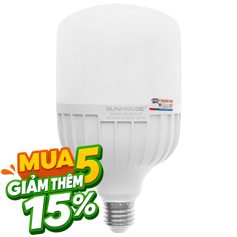 Bóng đèn Led Bulb trụ 40W Sunhouse Eco SHE-BULB-40W-E