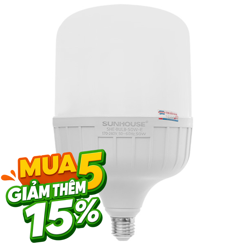 Bóng đèn Led Bulb trụ 50W Sunhouse Eco SHE-BULB-50W-E