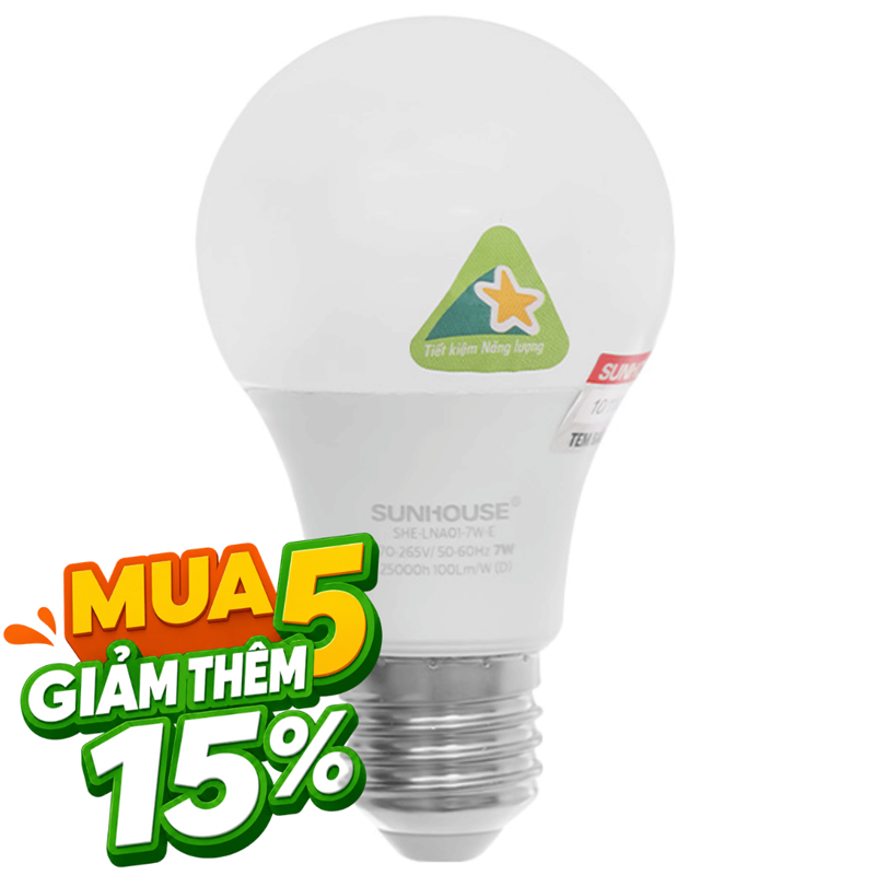 Bóng đèn Led Bulb tròn 7W Sunhouse Eco SHE-LNA01-7W-E