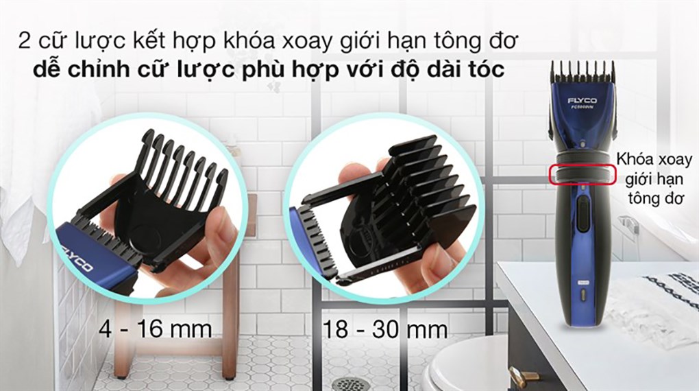 Tông đơ cắt tóc pin sạc Flyco FC5809