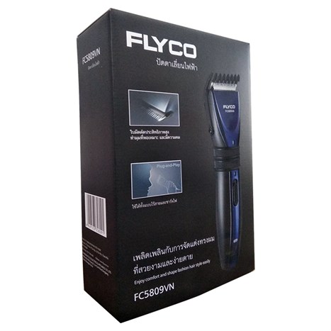 Tông đơ cắt tóc pin sạc Flyco FC5809 Màu Đen - xanh dương