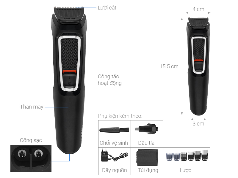 Tông đơ đa năng pin sạc Philips MG3730/15
