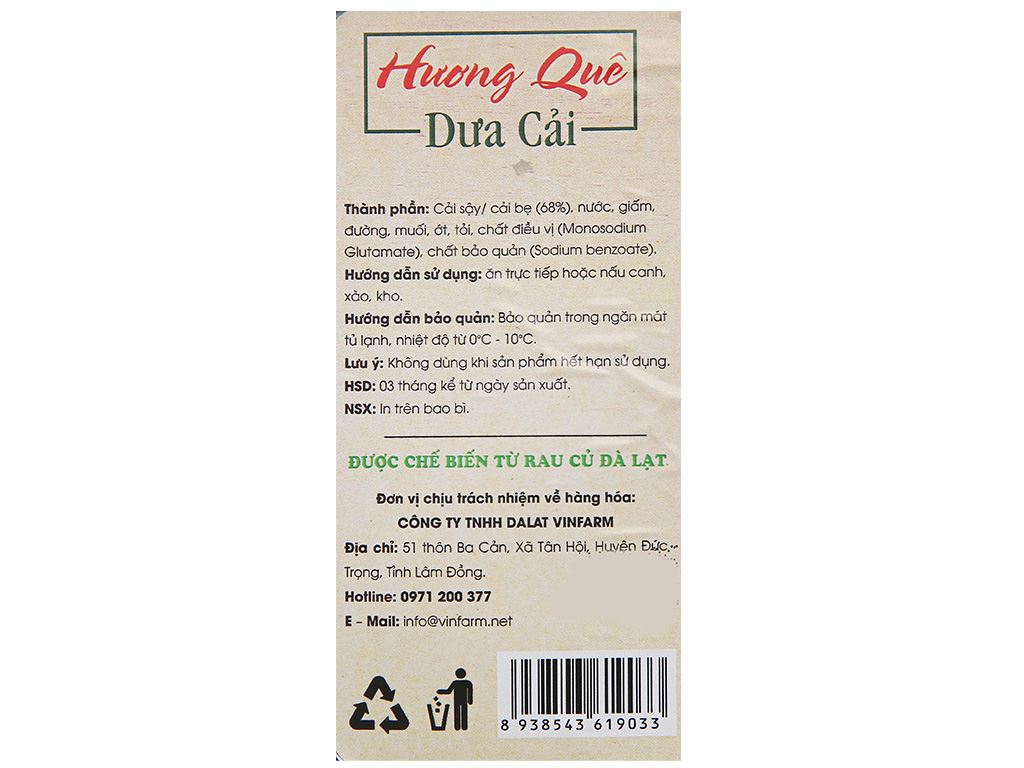 Dưa cải chua ngọt Hương Quê hộp 500g 4