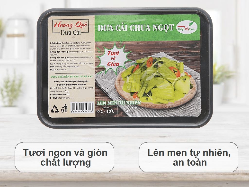 Dưa cải chua ngọt Hương Quê hộp 500g 2