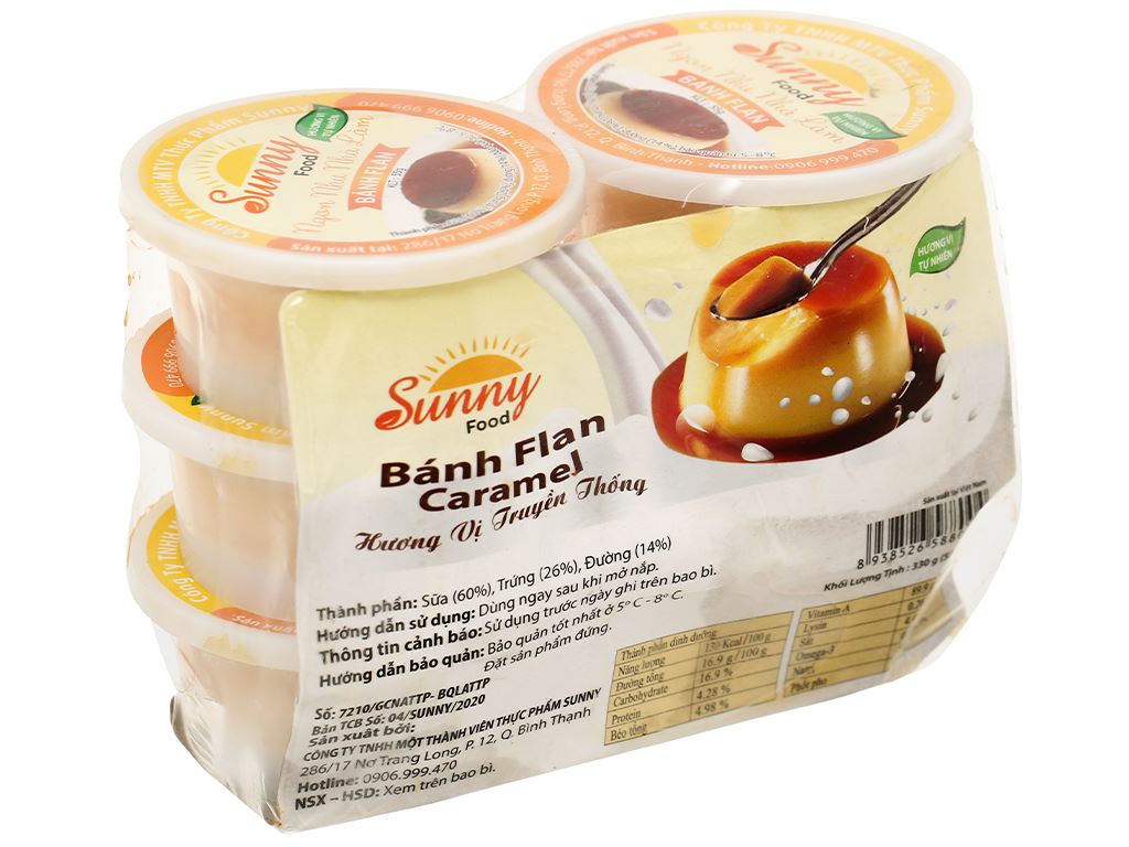 6 hũ bánh flan nguyên vị Sunny 55g giá tốt tại Bách hoá XANH