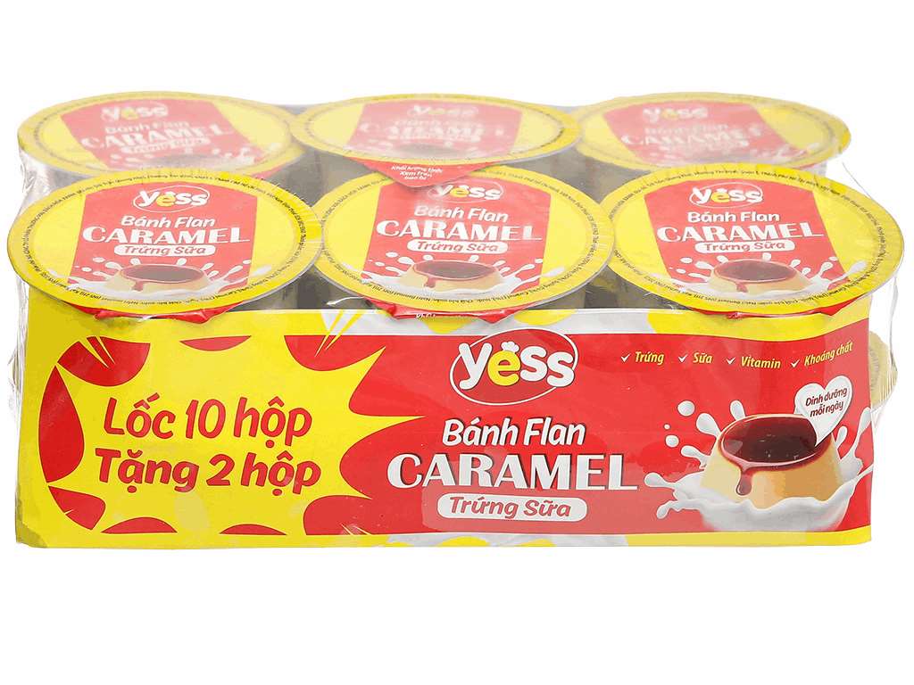 Lốc 10 tặng 2 bánh flan caramel trứng sữa Yess hũ nhỏ 50g 4