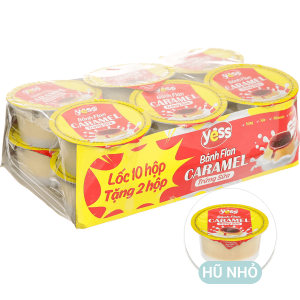 Lốc 10 tặng 2 bánh flan caramel trứng sữa Yess hũ nhỏ 50g