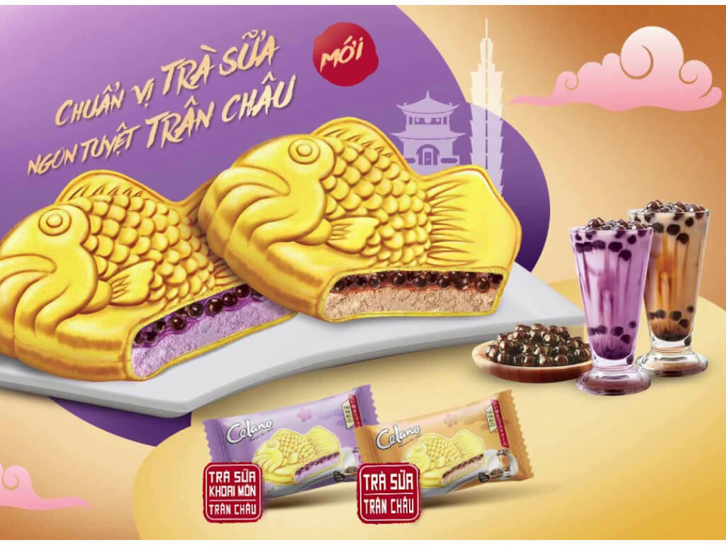 Kem bánh cá trà sữa khoai môn Celano 100ml 2