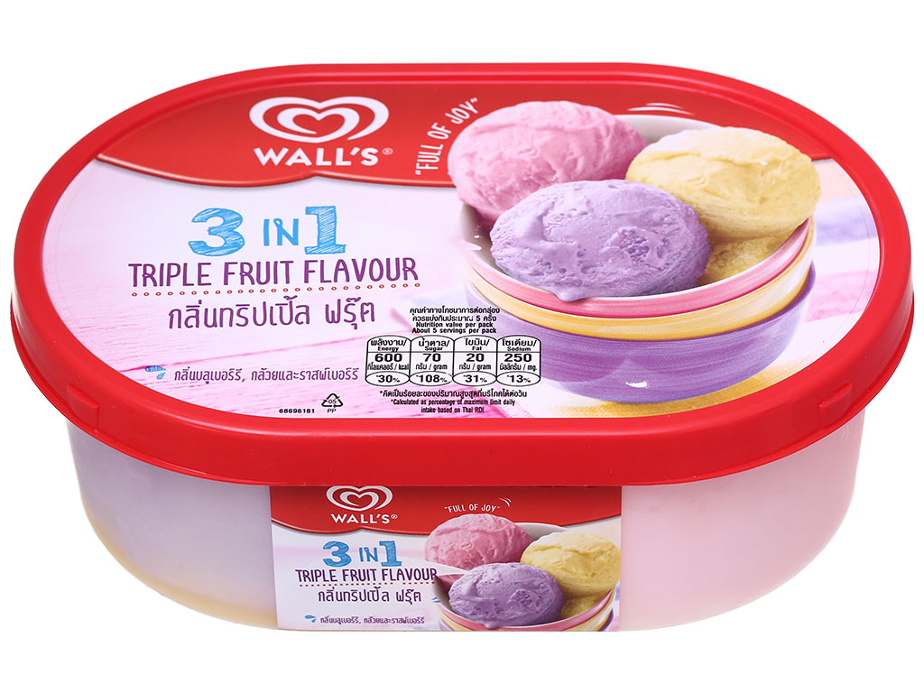 Kem hộp Wall's trái cây 3 vị 425g giá tốt tại Bách hoá XANH