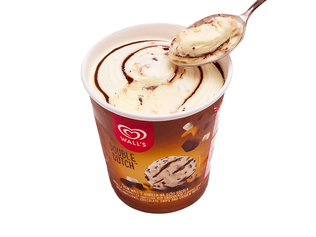 Kem hộp vani sốt socola Wall's Double Dutch hộp 450g 9