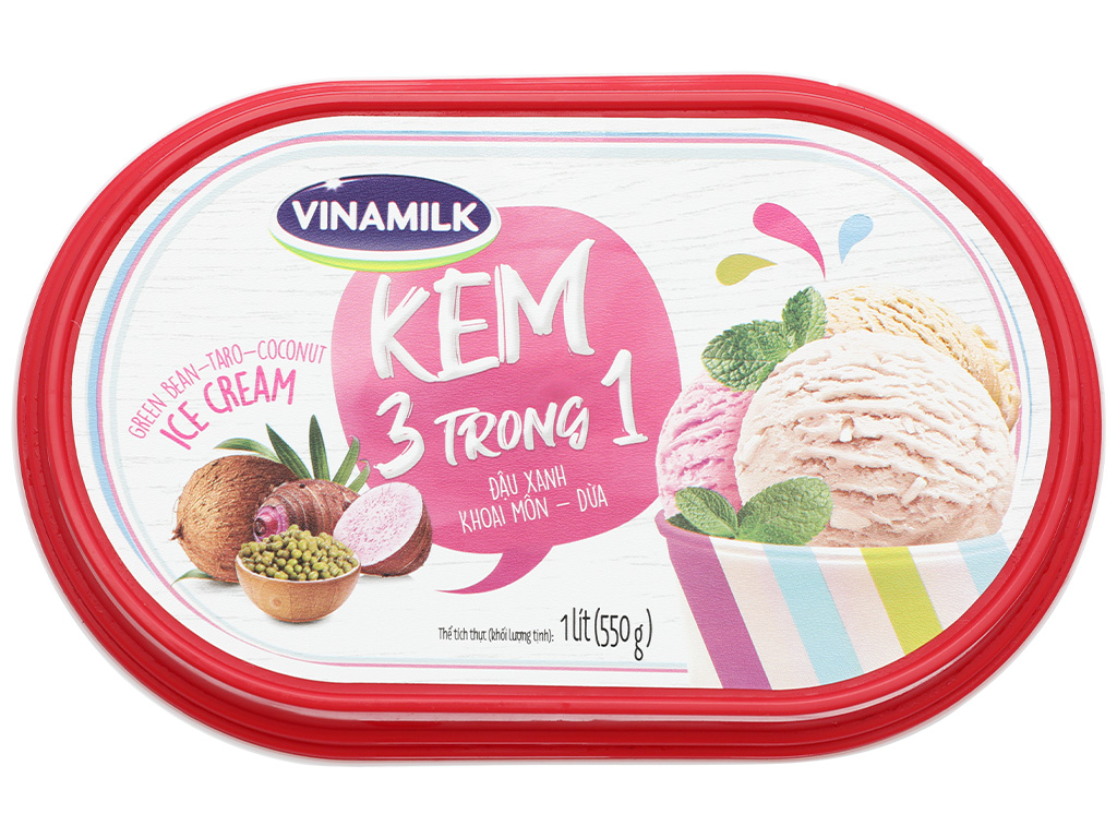 Kem đậu xanh khoai môn dừa Vinamilk hộp 1 lít 7