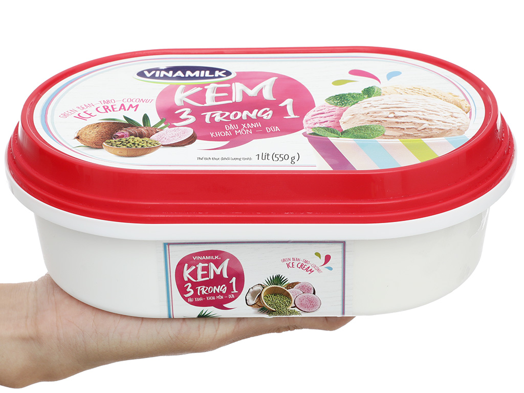 Kem đậu xanh khoai môn dừa Vinamilk hộp 1 lít 10