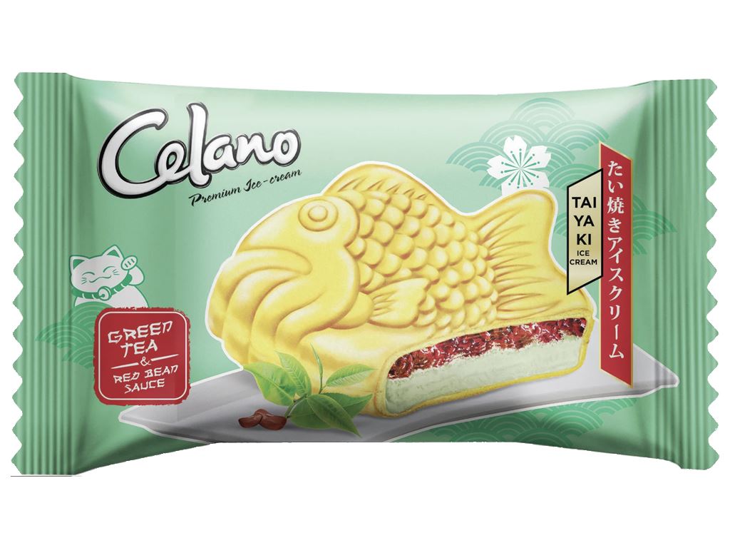 Kem bánh cá trà xanh đậu đỏ Celano gói 100ml 1