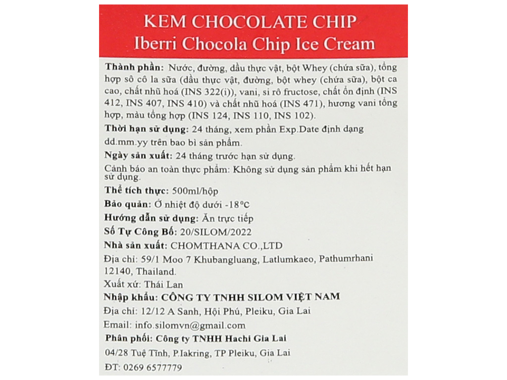 Kem socola mảnh vị vani Iberri hộp 500ml (Nhập khẩu Thái Lan) 15