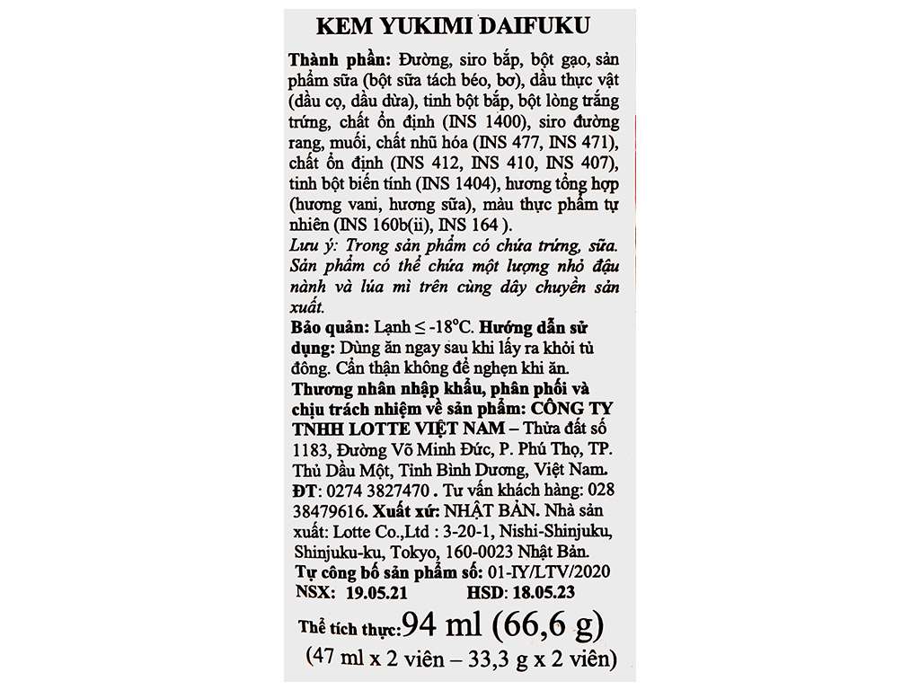Kem Lotte Yukimi Daifuku khay 94ml 4