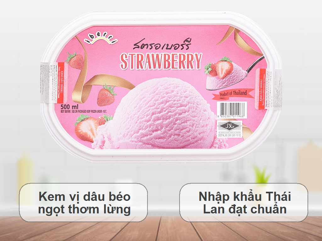 Kem dâu Iberri hộp 500ml 2