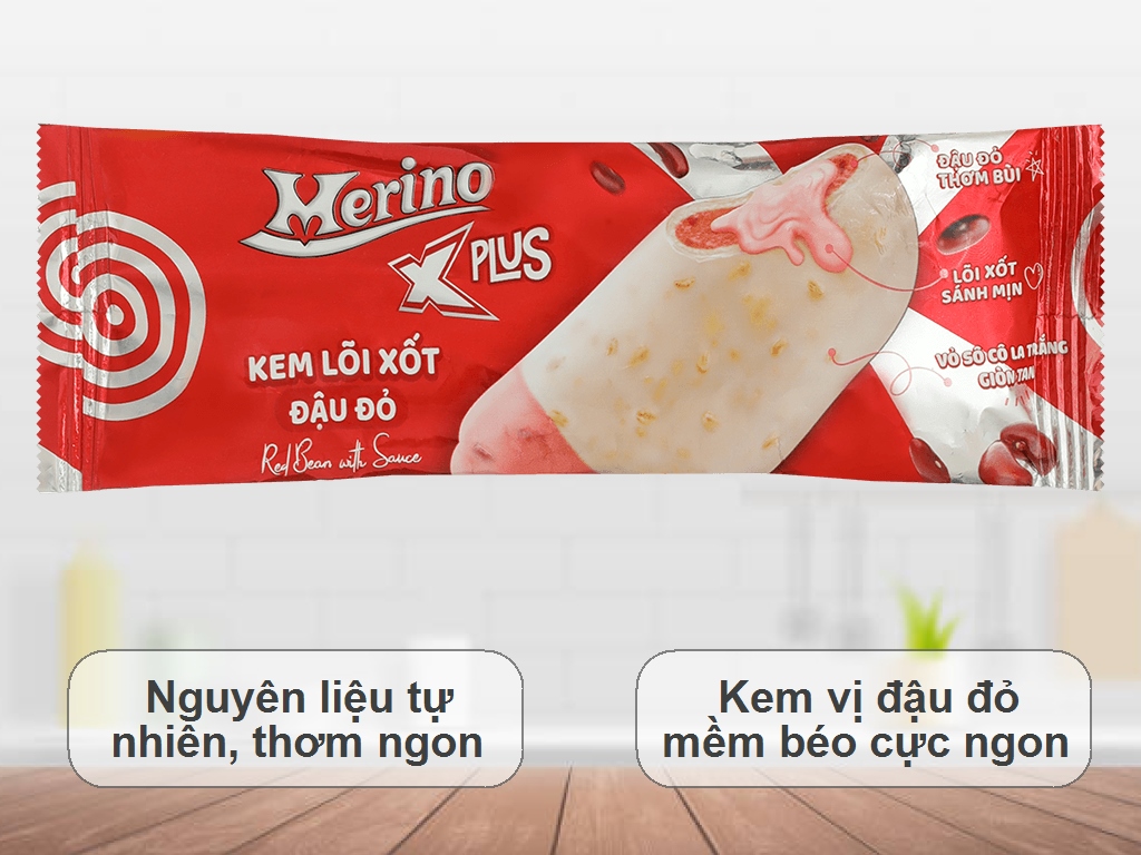 Kem đậu đỏ lõi xốp Merino X Plus cây 60g 1