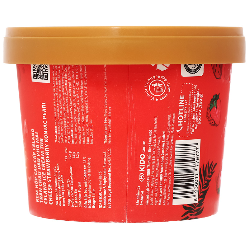 Kem hộp trân châu dâu phô mai Celano Home 200g (từ 1 tuổi) 3