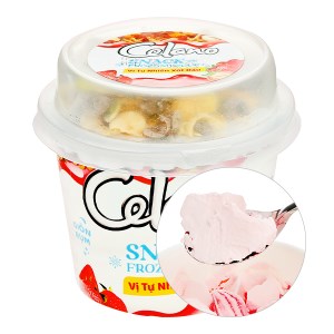 Kem sữa chua trân châu xốt dâu Celano Snack ly 75g