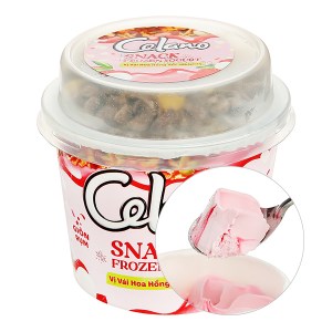 Kem sữa chua trân châu vải hoa hồng Celano Snack ly 75g