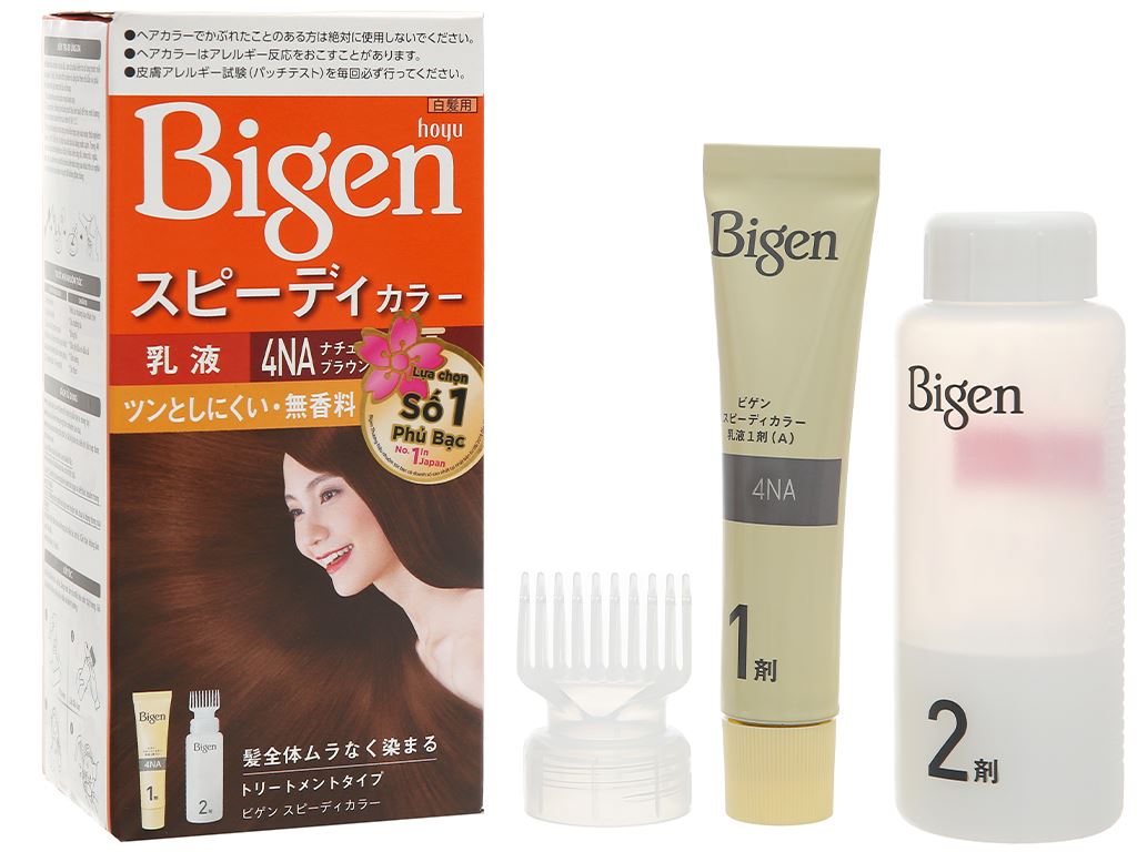 Với Kem nhuộm tóc Bigen Speedy, bạn sẽ không còn phải đợi lâu để có được mái tóc mới đẹp. Bằng cách sử dụng sản phẩm này, bạn có thể sở hữu một mái tóc mới và sang trọng chỉ trong 10 phút. Hãy xem hình ảnh để biết thêm chi tiết về sản phẩm.
