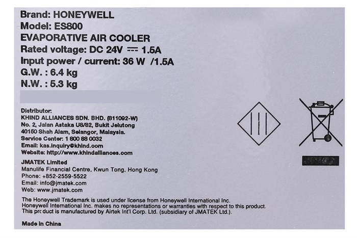 Quạt điều hòa Honeywell ES800 36W Màu Trắng - Đen