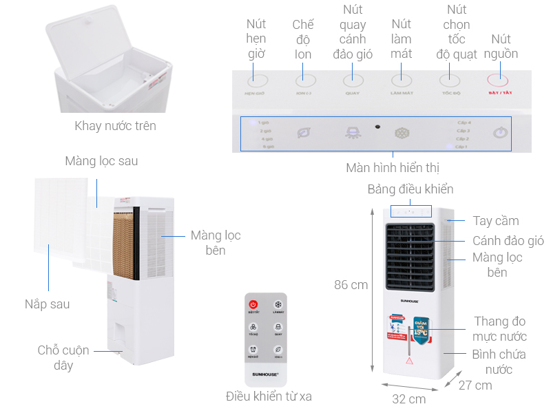 Quạt điều hòa Sunhouse SHD7717