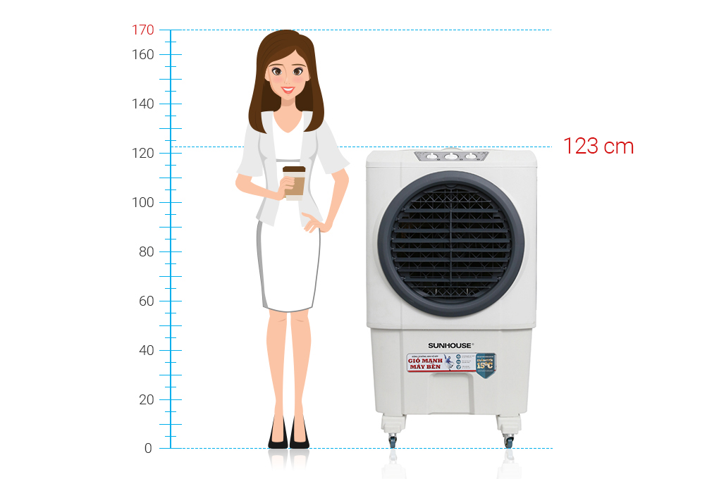 Quạt điều hòa Sunhouse SHD7751 210W Màu Trắng